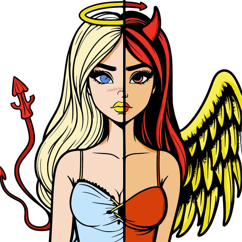 devil vs angel realistic girl