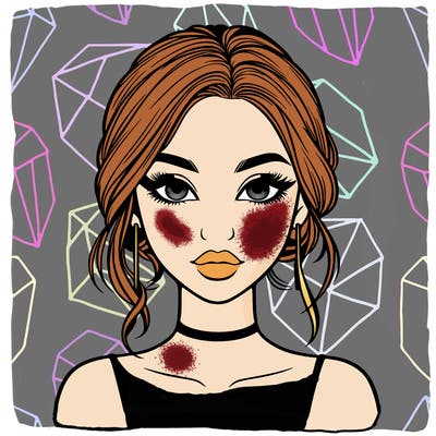 realistic girl with makeup on