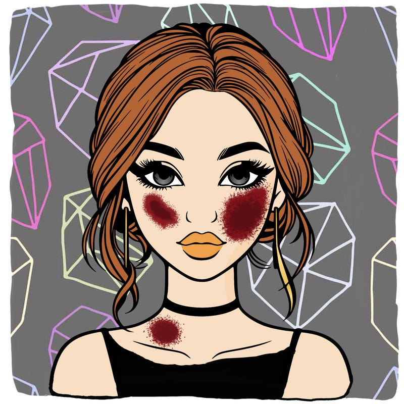 realistic girl with makeup on