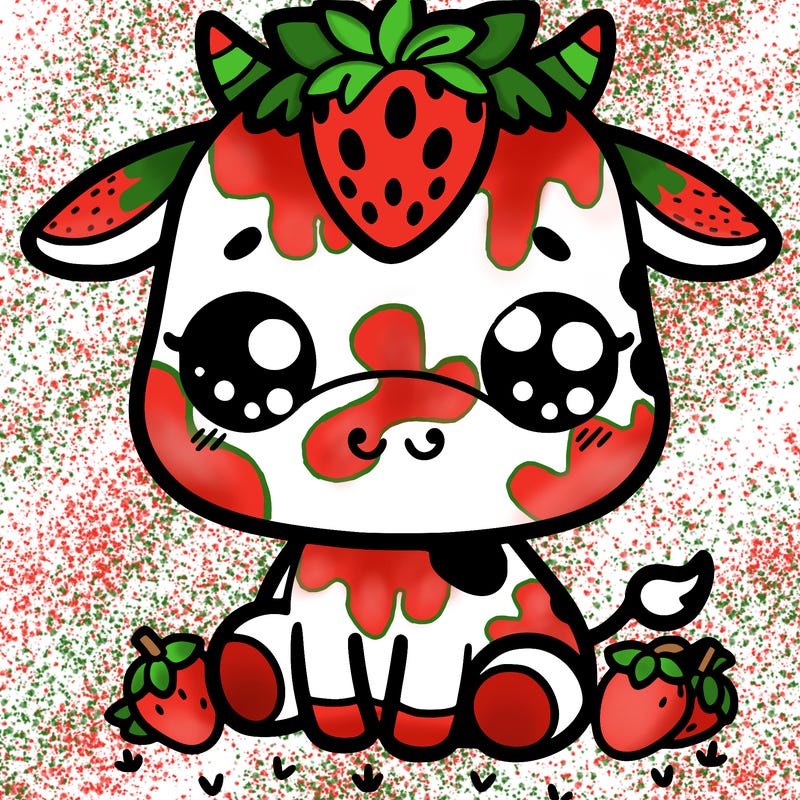 cute strawberry cow