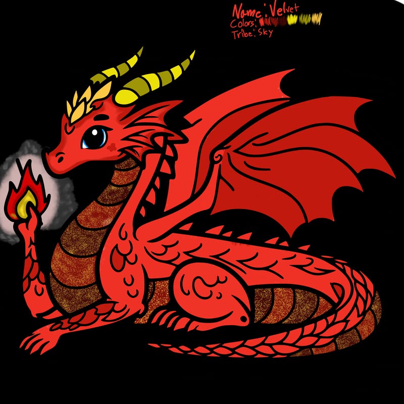 dragon, coloring book style