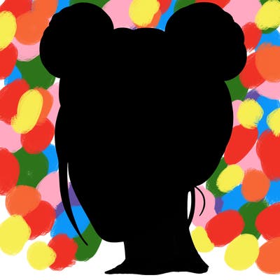 woman with hair buns