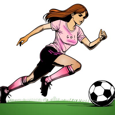 realistic woman playing soccer