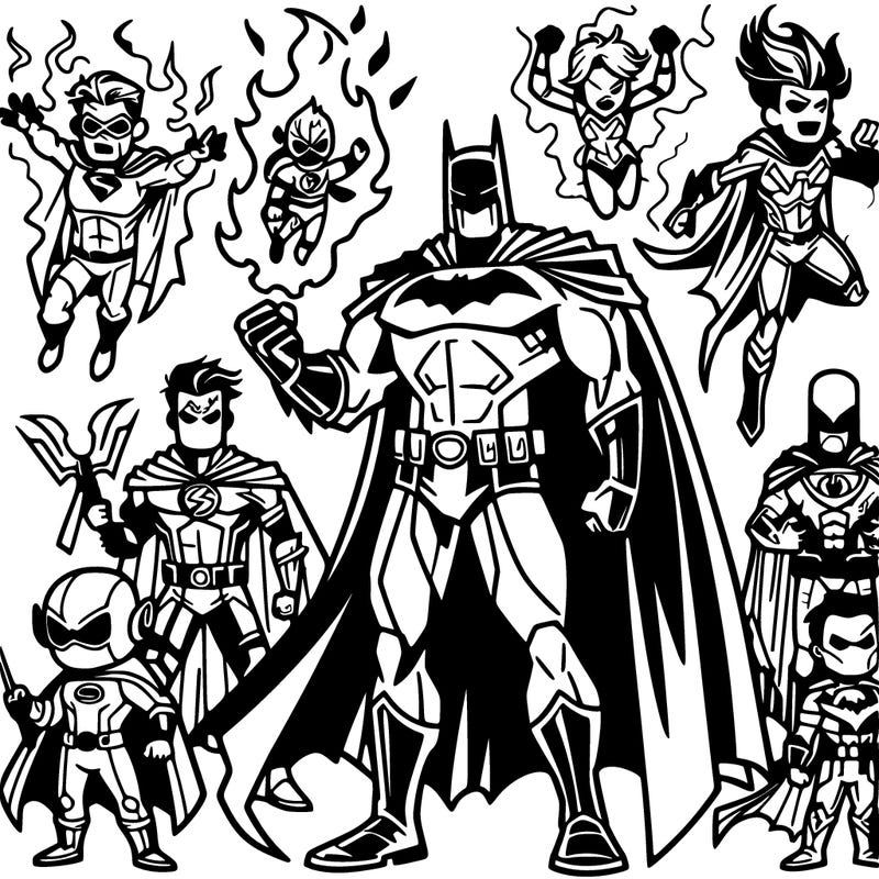 superhero and villains