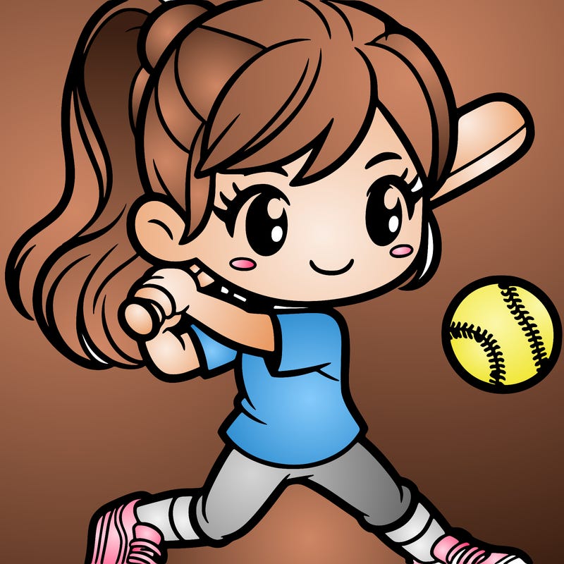 girl playing softball