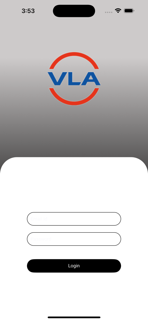 B2B-VLA One2One - Login screen for the B2B-VLA One2One meeting scheduler app with email and password input fields.