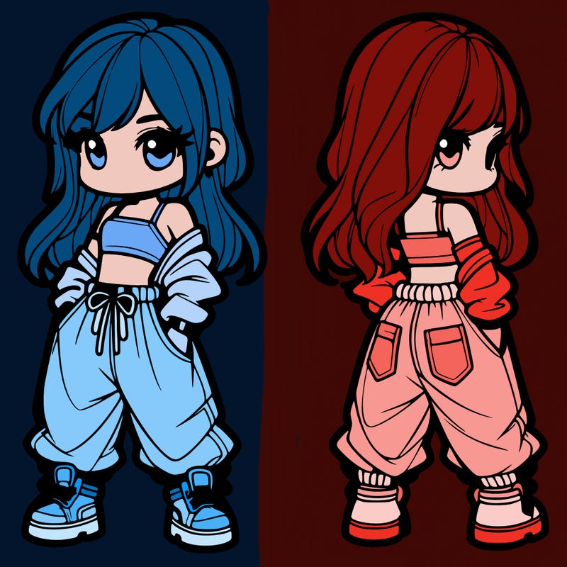 girl in crop top and baggy pants