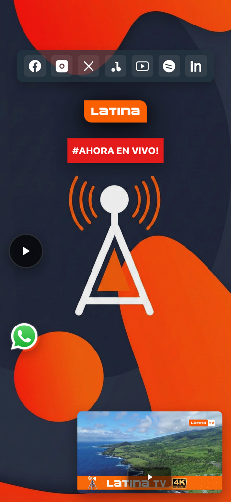 Radio Latina 101.1 - Radio Latina 101.1 앱 인터페이스, 실시간 오디오 및 비디오 스트리밍 기능