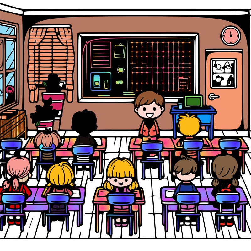 classroom children desk chalkboard