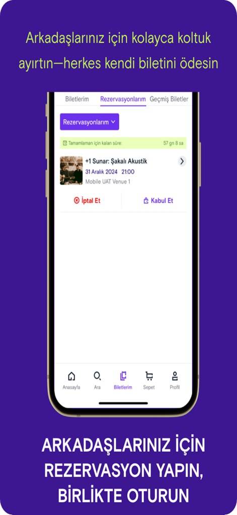 Mobilet - Mobilet app interface for managing group event reservations and individual ticket payments