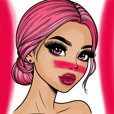 realistic girl with lashes