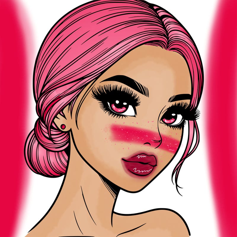 realistic girl with lashes