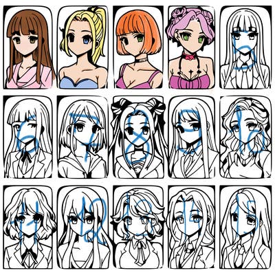 girls that look diffrent anime