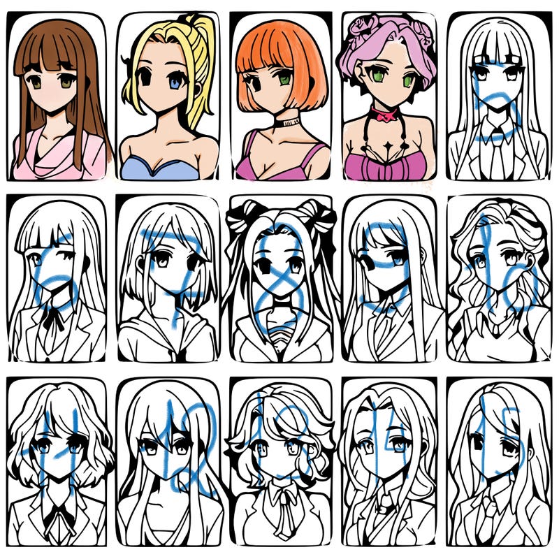 girls that look diffrent anime