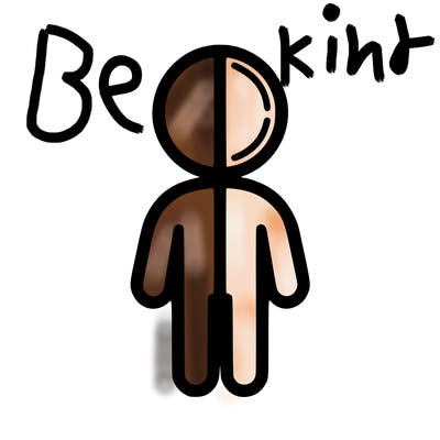 person with line in the middle for to different people