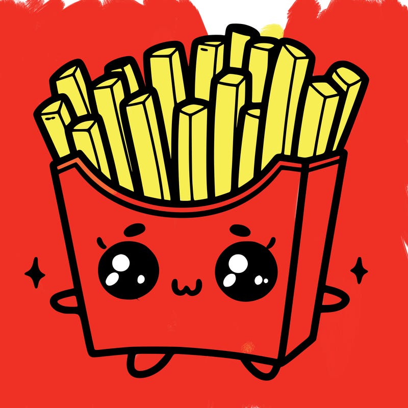 a cute. french fries