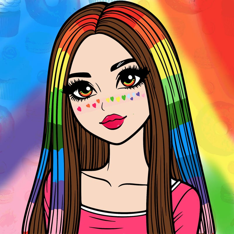 realistic girl with straight and long hair