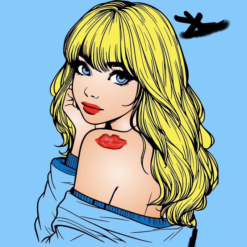 realistic girl with bangs looking over her shoulder