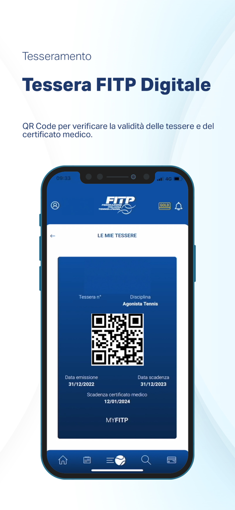 MyFITP - Tessera associativa digitale con codice QR nell'app MyFITP