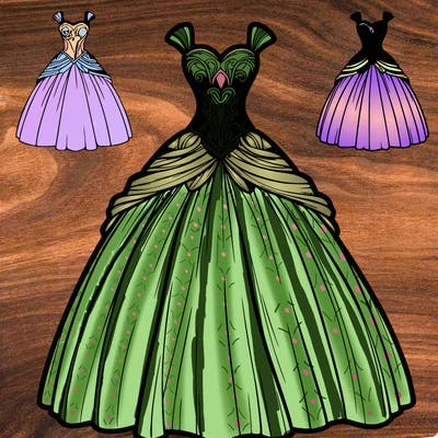 a realistic fantasy ball gown