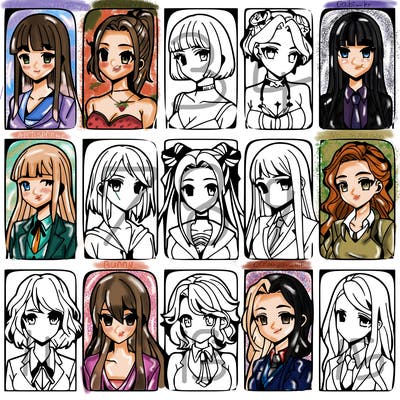 girls that look diffrent anime