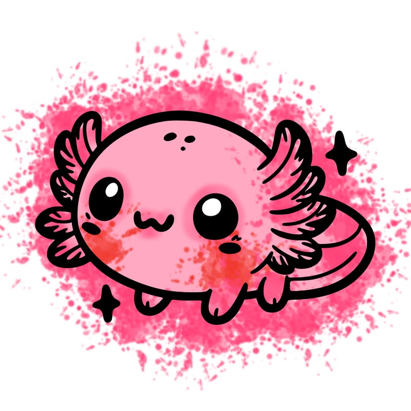 cute easy baby axolotl