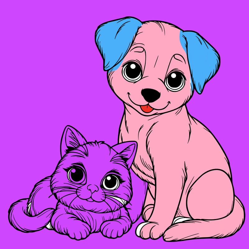 realistic cat and dog