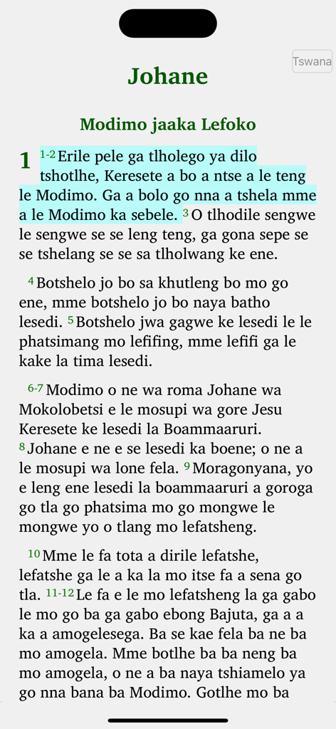 Tswana, Shona, English - 