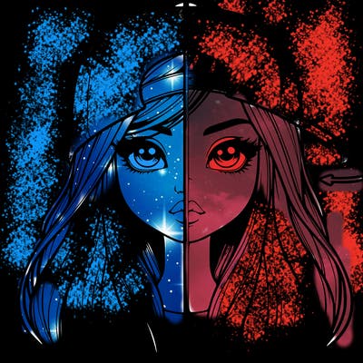 realistic girl with cap split