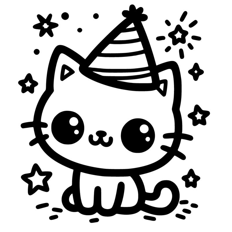 cat with party hat