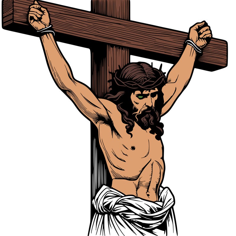 jesus realistic on the cross