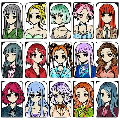 girls that look diffrent anime