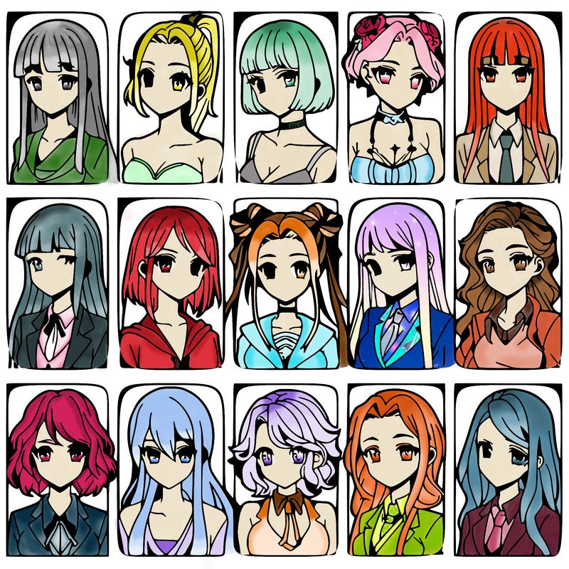 girls that look diffrent anime