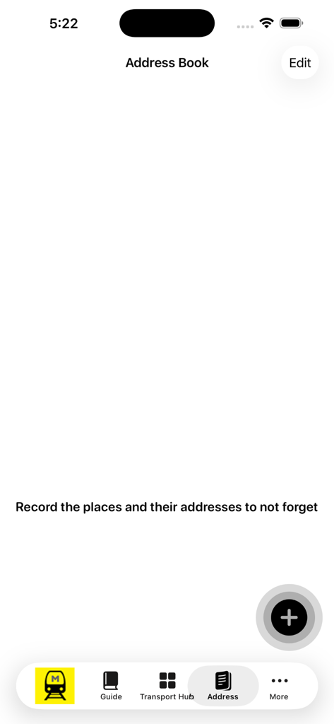 旅行場所を保存するための釜山地下鉄マップアプリのアドレス帳機能。