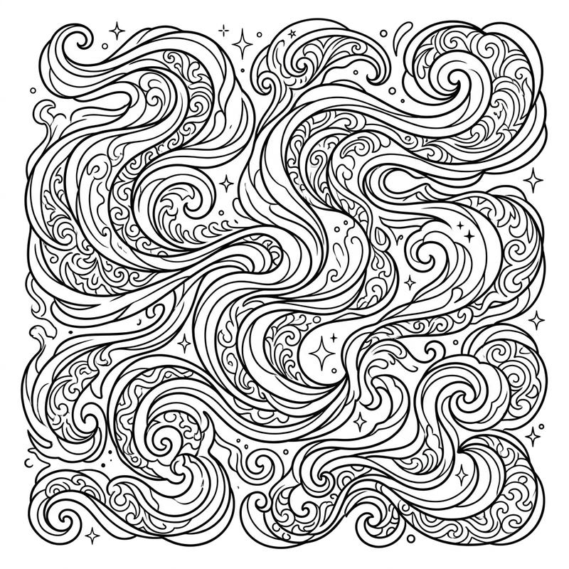 Delve into a mesmerizing world of dark fantasy with this intricate Gothic mist coloring page. Its swirling patterns and delicate details offer a captivating escape for creative expression.