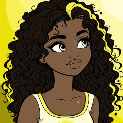 realistic girl with curly hair