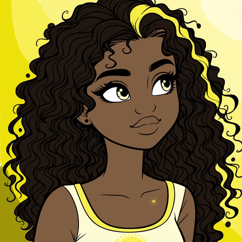 realistic girl with curly hair