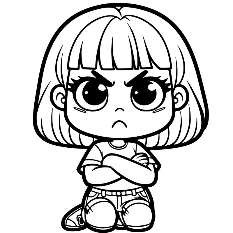 girl crossing her arms and glaring