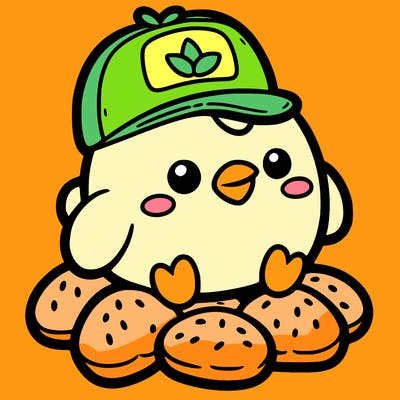 chicken nuggets with hat