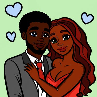black man and white women in love realistic