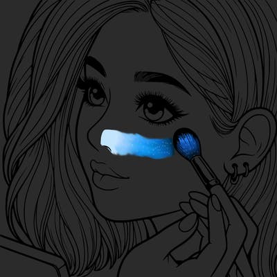 a realistic girl doing her makeup