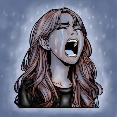 screaming realistic, girl