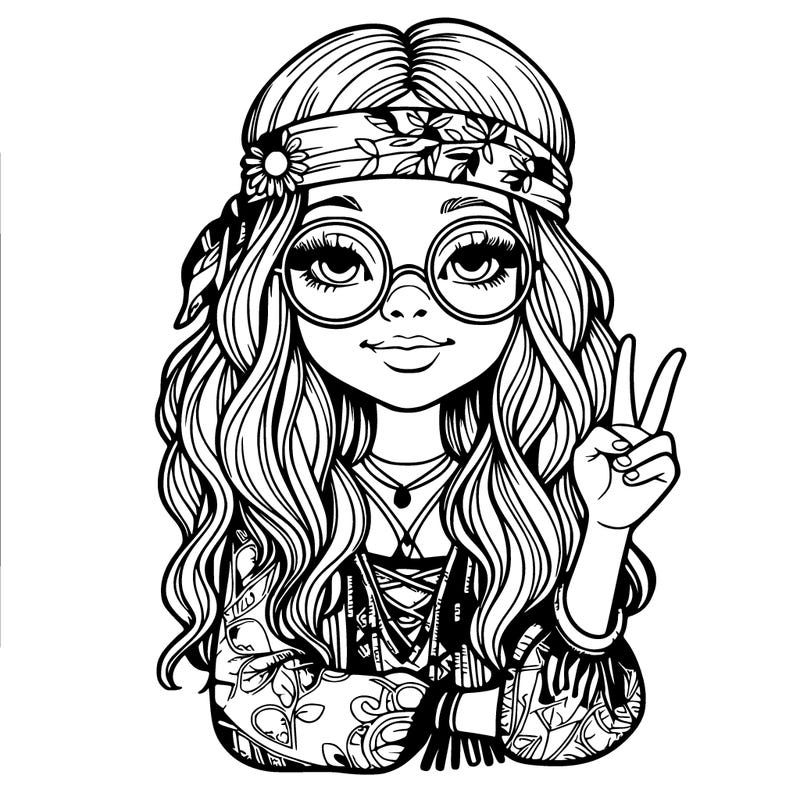 hippie girl realistic