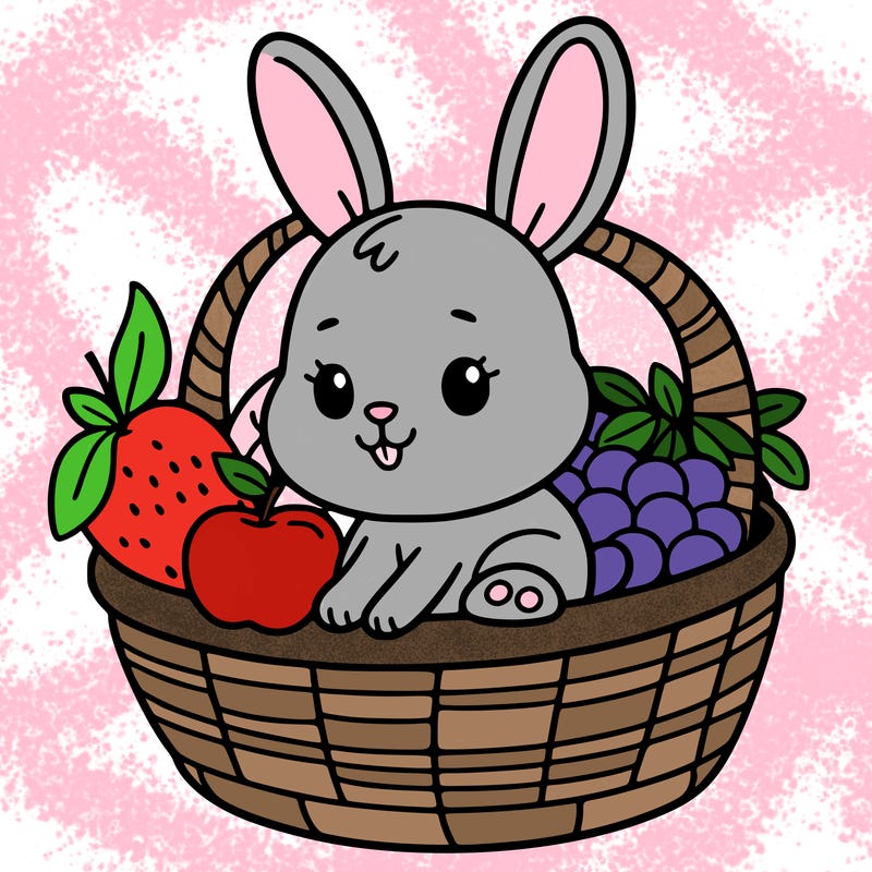 bunny in a fruit basket