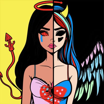 devil vs angel realistic girl