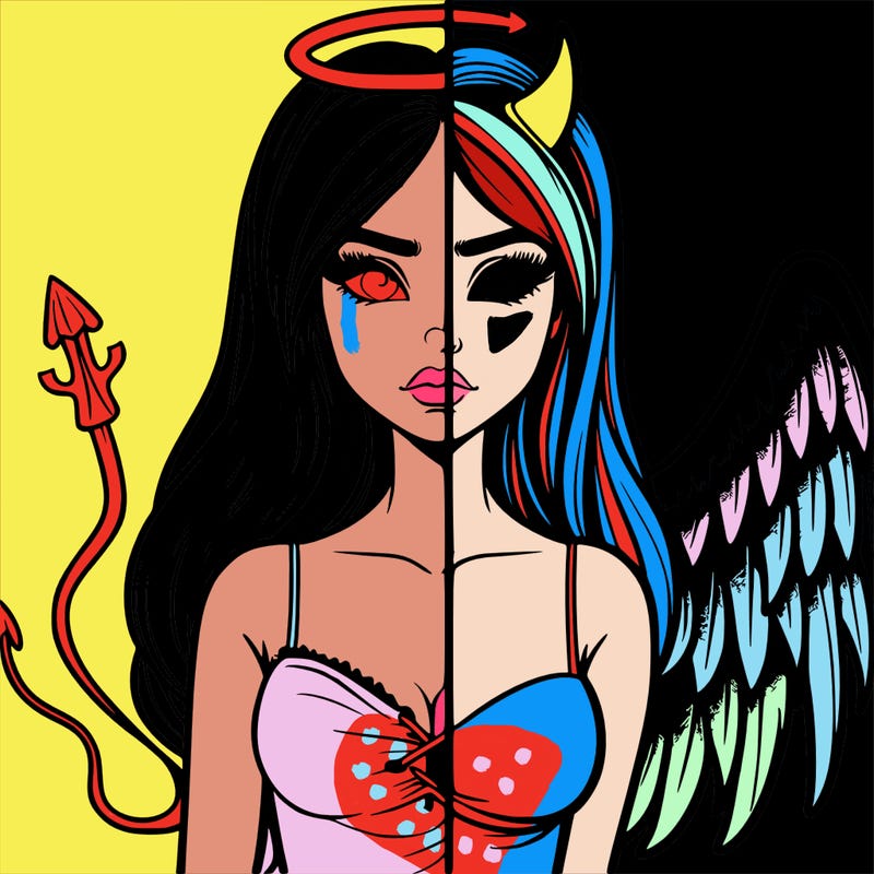 devil vs angel realistic girl