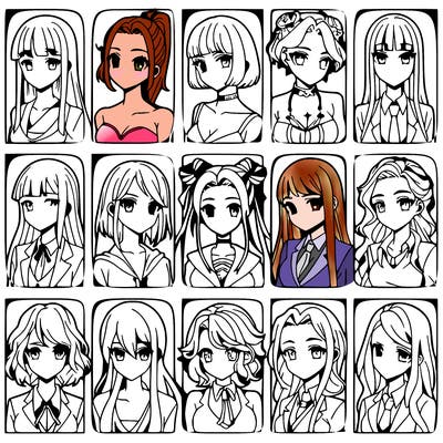 girls that look diffrent anime