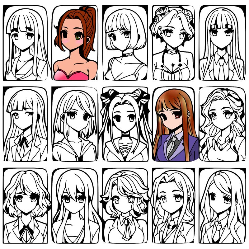 girls that look diffrent anime