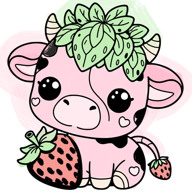 cute strawberry cow