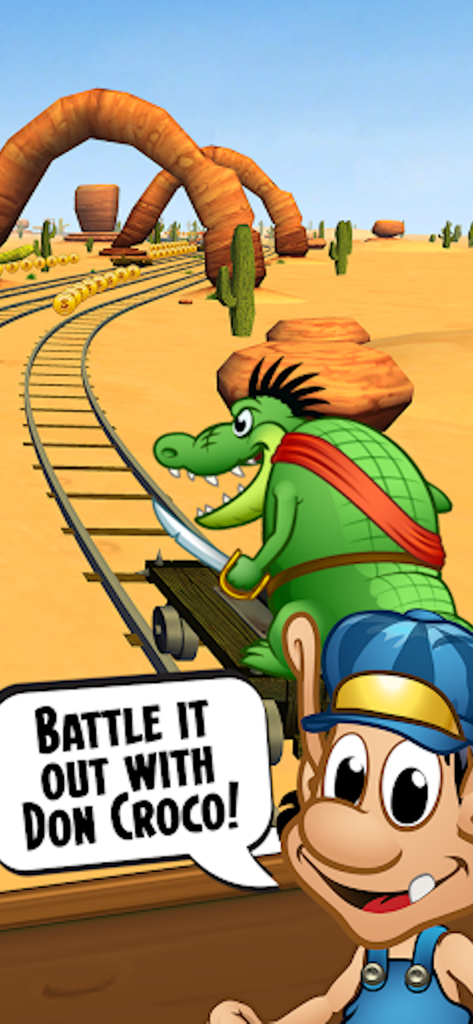 Hugo Troll Race Classic - Hugo faces off against Don Croco on a desert train track in Hugo Troll Race Classic